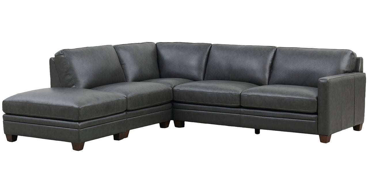 Naples Leather Sectional Collection, Quartz
